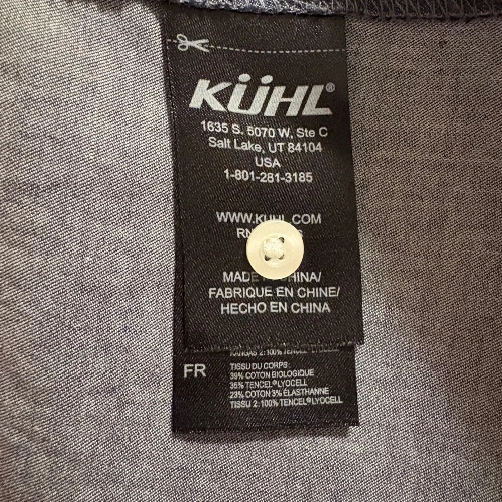 Kuhl Kiley Dress Indigo Sail Blue Chambray Shirt Dress‎ Belted Womens Size Large